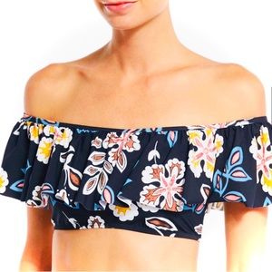 Tory Burch Hopewell Off-the-Shoulder Ruffle Swim Top Size S Great Condition!